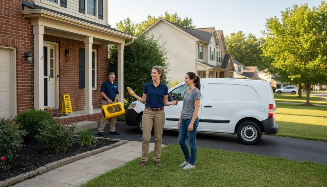 Residential water damage restoration in Noble, IL